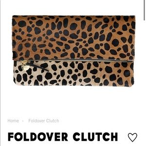 Clare V leopard clutch